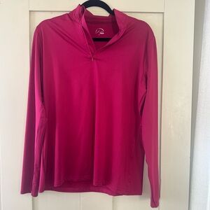 HKM Equestrian Quarter Zip | Size L | Hot Pink | Training Shirt